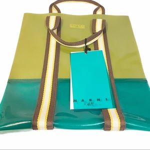Marni x H&M Green Transparent Tote NWT Bag